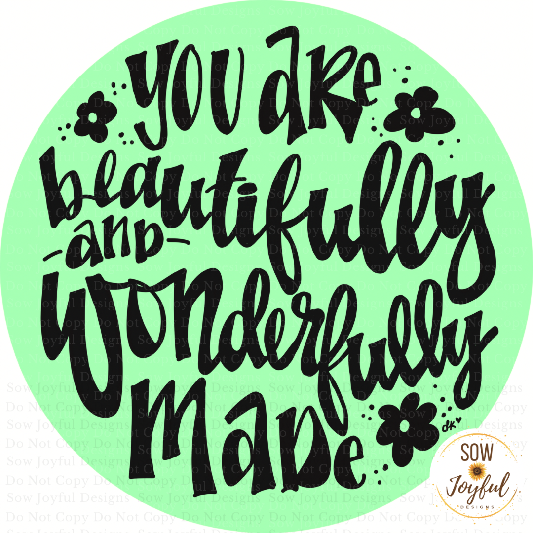 Wonderfully Made •Thermal Printed Stickers 2”, Set of 50.