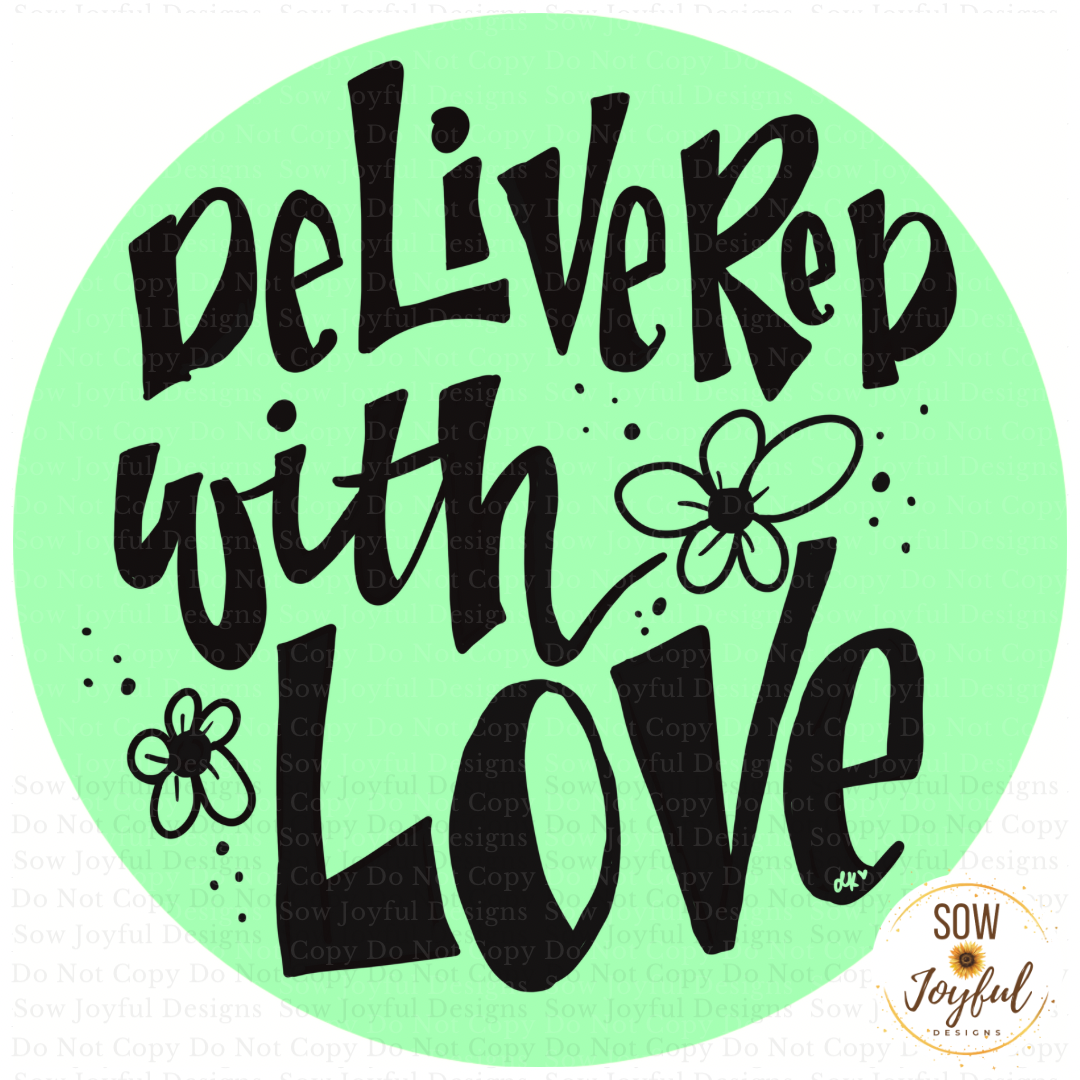 Delivered With Love • Thermal Printed Stickers 2”, Set of 50