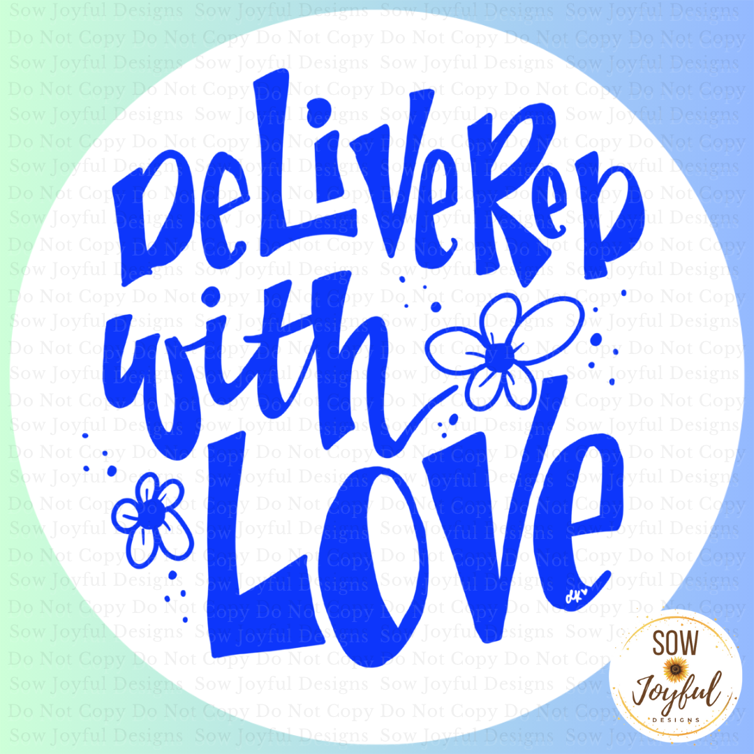 Delivered With Love • Thermal Printed Stickers 2”, Set of 50