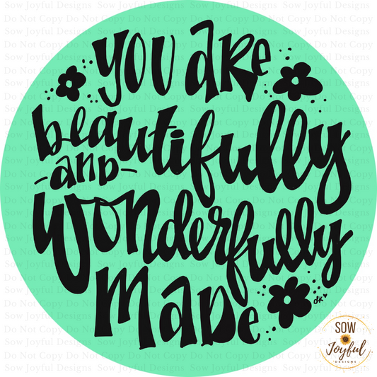 Wonderfully Made •Thermal Printed Stickers 2”, Set of 50.